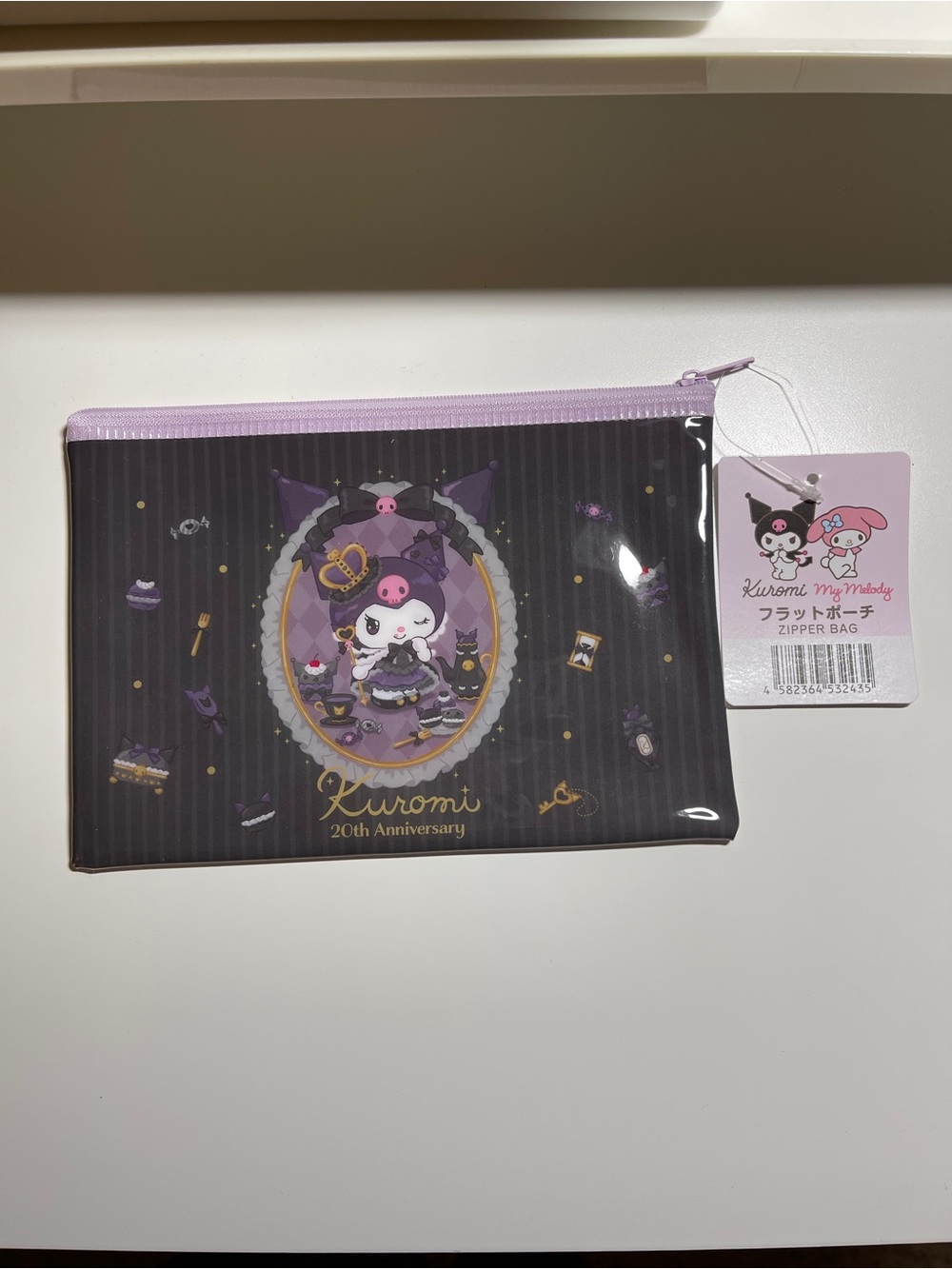 NWT 20th Anniversary SANRIO KUROMI MY MELODY Kids Zipper Pouch – PINK Purple